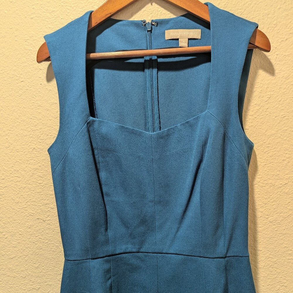 NWOT Banana Republic Teal Blue Sloan Sheath Midi Dress Size 6 - Picture 11 of 16